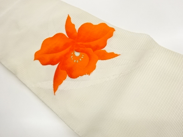 JAPANESE NAGOYA OBI FOR SUMMER / WOVEN CATTLEYA